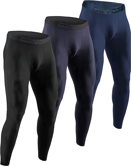 Photo 1 of (L) DEVOPS 2-Pack Men's Thermal Compression Pants, Athletic Leggings Base Layer Bottoms
