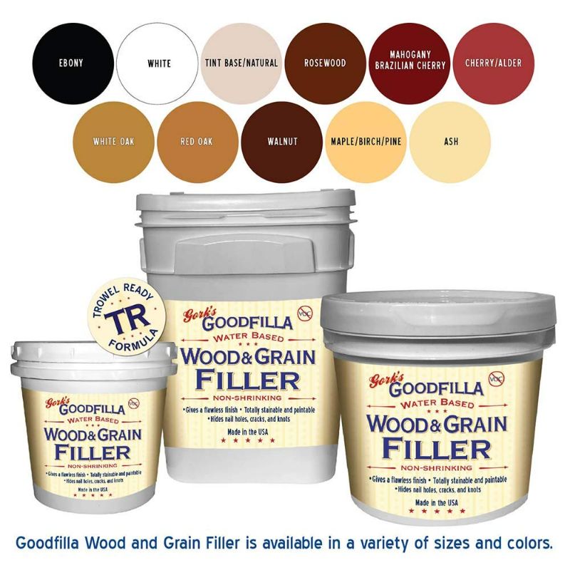 Photo 2 of Water-Based Wood & Grain Filler (Trowel Ready) - Maple/Birch/Pine - 1 Gallon By Goodfilla | Replace Every Filler & Putty | Repairs, Finishes & Patches | Paintable, Stainable, Sandable & Quick Drying
