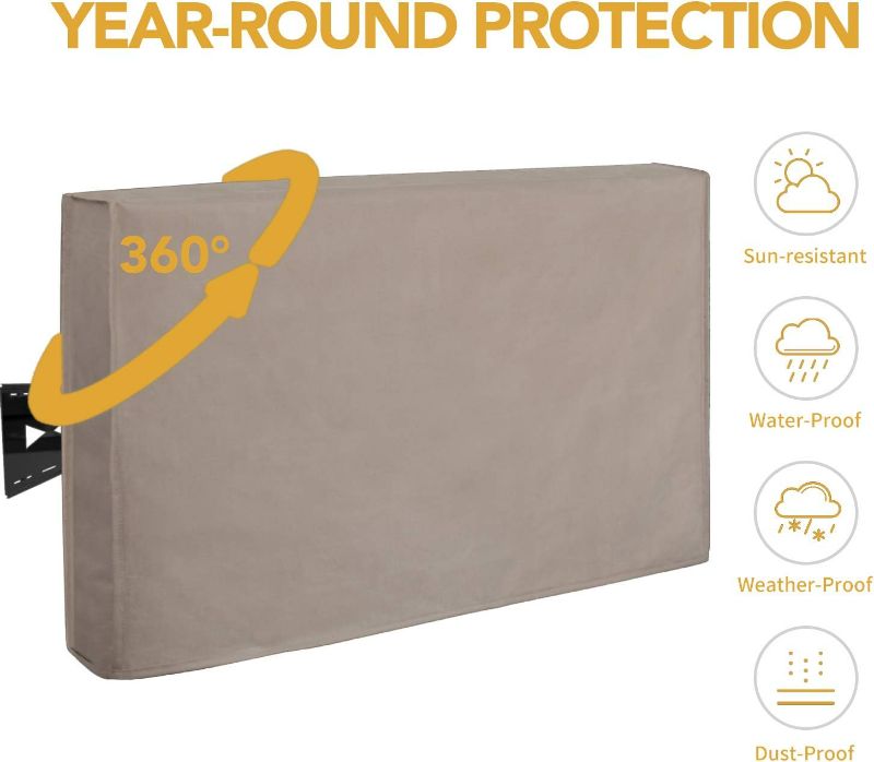 Photo 1 of Easy-Going Outdoor TV Cover for 50 to 52 inches LCD, LED, Waterproof, Weatherproof and Dust-Proof TV Screen Protectors with Cleaning Cloth (52 inch,Camel)

