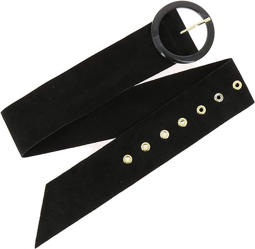 Photo 1 of FASHIONGEN - Women's genuine Italian suede leather belt for dress, made in France, ANETTE
