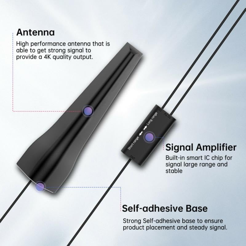 Photo 1 of Digital Antenna for Smart tv, 2024 Upgraded Outdoor/Indoor HD Digital Portable TV Antenna with Signal Booster Long 560+ Miles Range Support All TV with 4K 1080p Antenna para TV-16.4ft Coaxial
