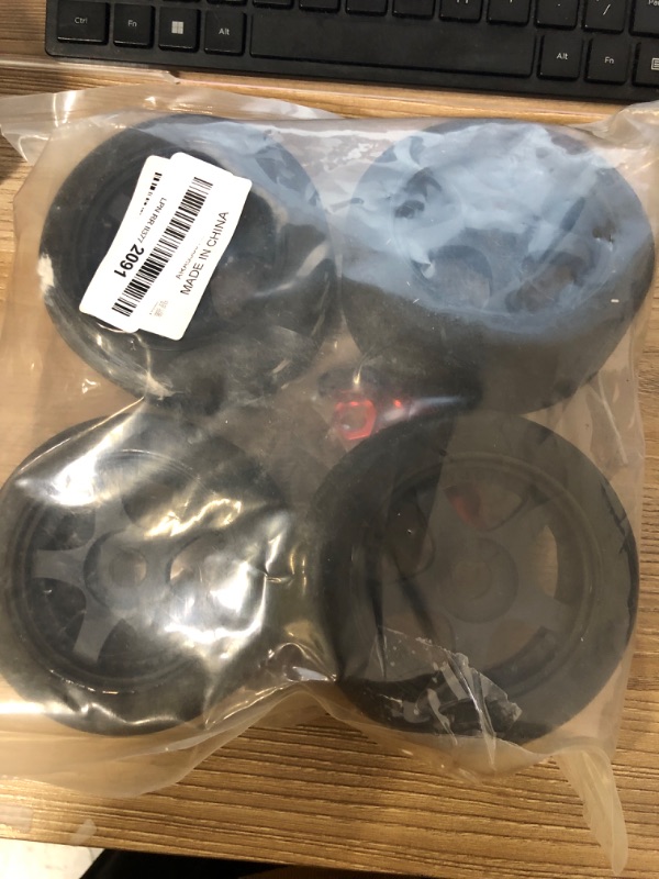 Photo 2 of 5-Spoke RC 12mm Hex Hub Wheel Rims & Rubber Tires Compatible with HSP Tamiya HPI Kyosho 1/10 On-Road Touring Car,WLtoys 1/14 144001 Traxxas 1/16 Slash RC 1/18 A959B Buggy (Black)
