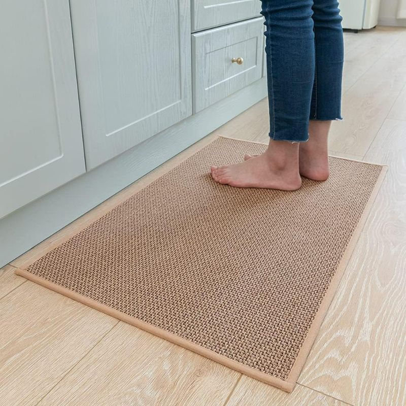 Photo 1 of Kitchen Rugs and Mats Non Skid Washable, Absorbent Runner Rugs for Kitchen, Front of Sink, Kitchen Mats for Floor (Beige, 16"x24")
