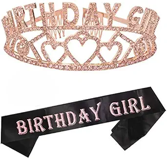 Photo 1 of Birthday Tiara & Sash, Birthday Decoration, Birthday Girl Sash & Tiara, Happy Birthday Party Supplies, Favors 13th, 16th, 21st, 30th, 35th, 40th, 45th, 50th, 55th, 60th, 65th, 70th, 75th, 80th
