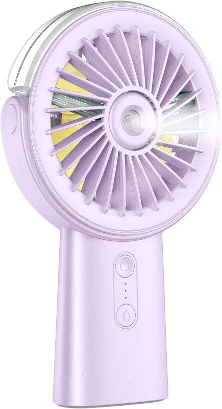 Photo 2 of Otlonpe Misting Fan Portable Fan with Mist,Small Handheld Fan 4000mAh Rechargeable Fan,Water Spray Hand Held Fan Battery Powered,Mister Hand Fan Cooling Personal Fan,Travel Indoor Outdoor Women Kids
