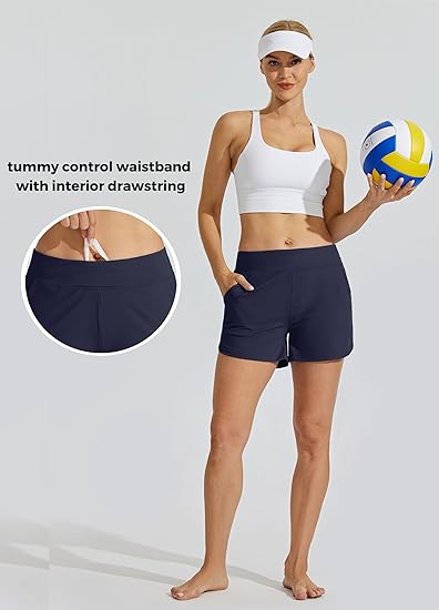 Photo 1 of Willit Women's Swim Board Shorts Swimming Bottoms Tummy Control Beach Shorts with Liner
