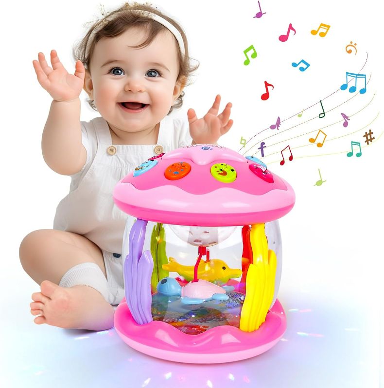Photo 1 of M SANMERSEN Baby Toys 6 to 12 Months - Ocean Projector Light Up Musical for 12-18 Crawling Learning Tummy Time 1 2 3 Year Old Infant Boys Girls Gifts-Pink...
