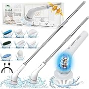 Photo 1 of Lefree Electric Spin Scrubber, Cordless Cleaning Brush with 8 Replaceable Brush Heads. 2 Speeds Power Scrubber Brush for Bathroom, Tub, Floor, Tile. Gift for Women Wife Grandma Mothers Day
