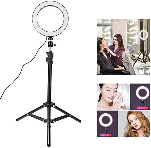 Photo 1 of 20cm Photography Dimmable LED Selfie Ring Light Video Live USB Lamp with Phone Holder Tripod
