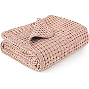 Photo 1 of Konssy Waffle Baby Blankets, Nursery Blankets for Boys Girls, Swaddle Blankets Neutral Soft Lightweight Toddler and Kids Throw Blankets(Blush Pink)
