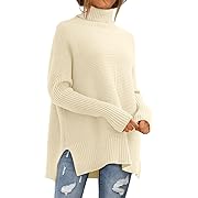 Photo 1 of (XL) EFAN Trendy Oversized Turtleneck Sweater for Women Long Knitted Cozy Pullover Sweaters Top
