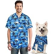 Photo 1 of Size 5XL Dog Shirts Hawaiian Shirt for Small Medium Large Dogs Matching Dog and Owner Short Sleeves Beach Shirt Owner and Pet Shirts are Sold Separately (Blue1 Only for Pet, XXXXX-Large)
