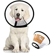 Photo 1 of Plastic Pet Recovery Collars & Cones for Dogs and Cats After Surgery Adjustable Dog Neck Cone Surgical Elizabeth E-Collar Prevent Biting and Stop Licking Wound (S-Neck: 11.4-14.2 in)
