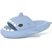 Photo 1 of (Size 7-8 Women/6-7 Men) - Men's and Women's Shark Slides Cloud Slippers Summer Novelty Open Toe Slide Sandals Anti-Slip Beach Pool Shower Shoes with Cushioned Thick Sole 
