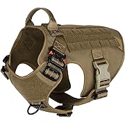 Photo 1 of ICEFANG Tactical Dog Harness,2X Metal Buckle,Working Dog MOLLE Vest with Handle,No Pulling Front Leash Clip,Hook and Loop Panel (Large (Pack of 1), Reflective Brown)
