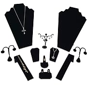 Photo 1 of MOOCA 11 Pcs Black Velvet Jewelry Displays Set, Earring Holder, Necklace Display, Bracelet Display Set
