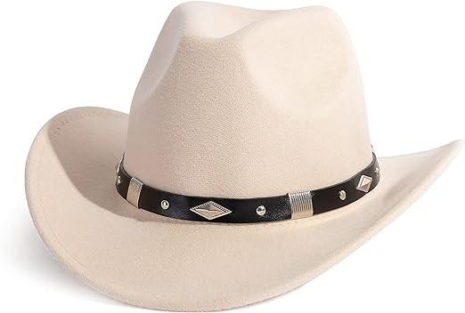 Photo 1 of Gossifan Women Men Western Cowboy Cowgirl Hat Fedora Hat with Belt
