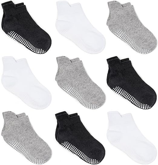 Photo 1 of Zaples Baby Non Slip Grip Ankle Socks with Non Skid Soles for Infants Toddlers Kids Boys Girls
