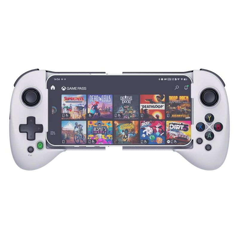 Photo 1 of Mobile Game Controller for iPhone/Android with 4 Mapping Button/Joystick Can Adjust Height Phone Game Controller - PS Remote Play, Xbox Cloud, Steam Link, GeForce NOW (For iPhone&Android, White)