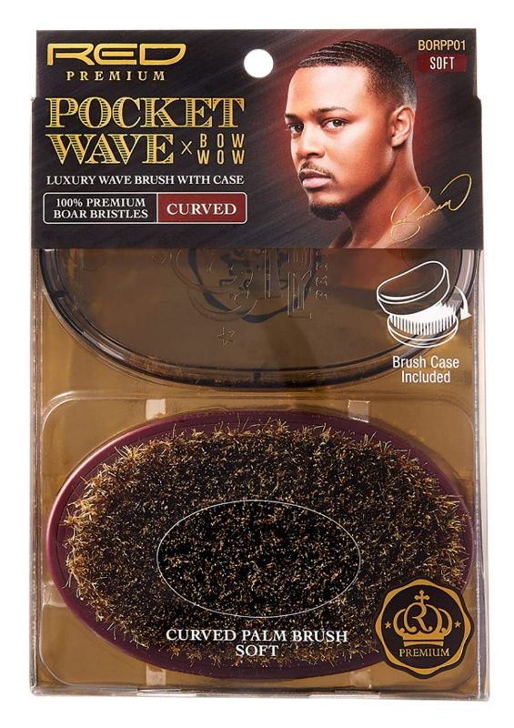Photo 1 of Kiss Red Pocket Wave Boar Brush Soft Curved