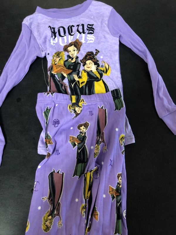 Photo 2 of Disney Girls Purple Hocus Pocus Witch Halloween Sleep Set Pajamas 8
