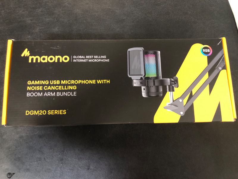 Photo 2 of MAONO USB Gaming Microphone with Noise Cancellation, Computer PC Condenser Mic with RGB Light, Mute, Gain, Monitoring for Streaming, Podcast, YouTube, Twitch, Discord, PS5, PS4, GamerWave DGM20S
