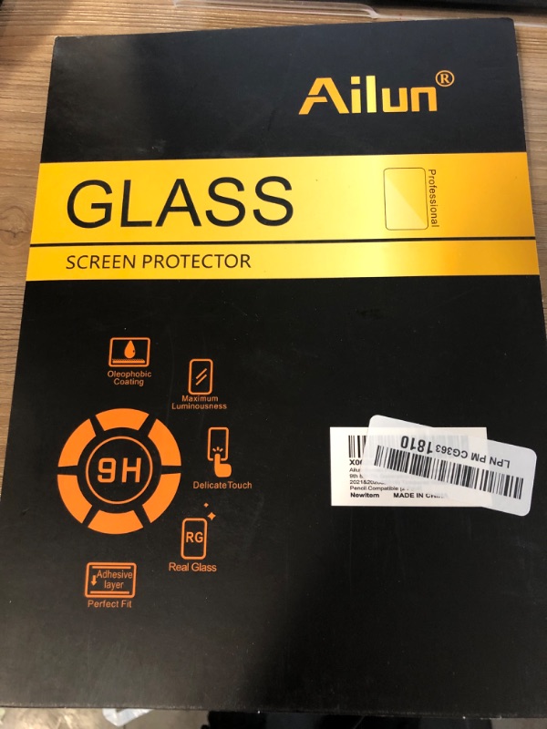 Photo 2 of Ailun Screen Protector for iPad 9th 8th 7th Generation (10.2 Inch, iPad 9/8/7, 2021&2020&2019) Tempered Glass/Apple Pencil Compatible