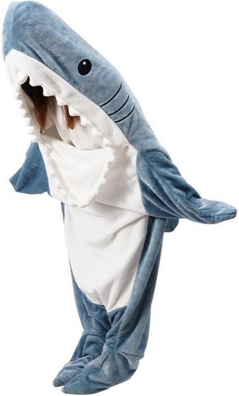 Photo 1 of Shark Blanket Adult, Shark Blanket Super Soft Cozy Flannel Hoodie, Shark Wearable Blanket, Shark Blanket Hoodie Sleeping Bag