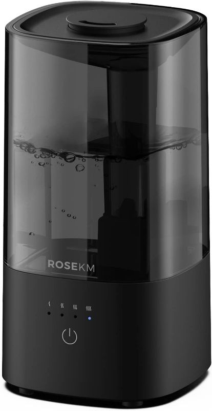 Photo 1 of ROSEKM Humidifiers for Bedroom, Cool Mist Humidifier for Home Plant and Baby Nursery, Quiet Ultrasonic Humidifier with 360° Nozzle, Auto Shut-Off, Filterless, Black