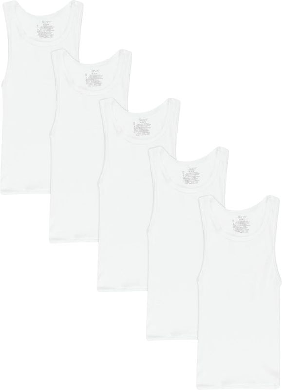 Photo 1 of Hanes boys Ecosmart Cotton Tank Undershirt 5-Pack Size M