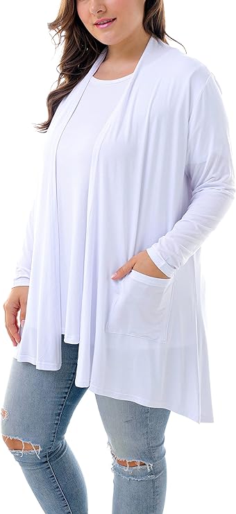 Photo 1 of Medium ZERDOCEAN Long Sleeve Lightweight Soft Drape Cardigan with Pockets