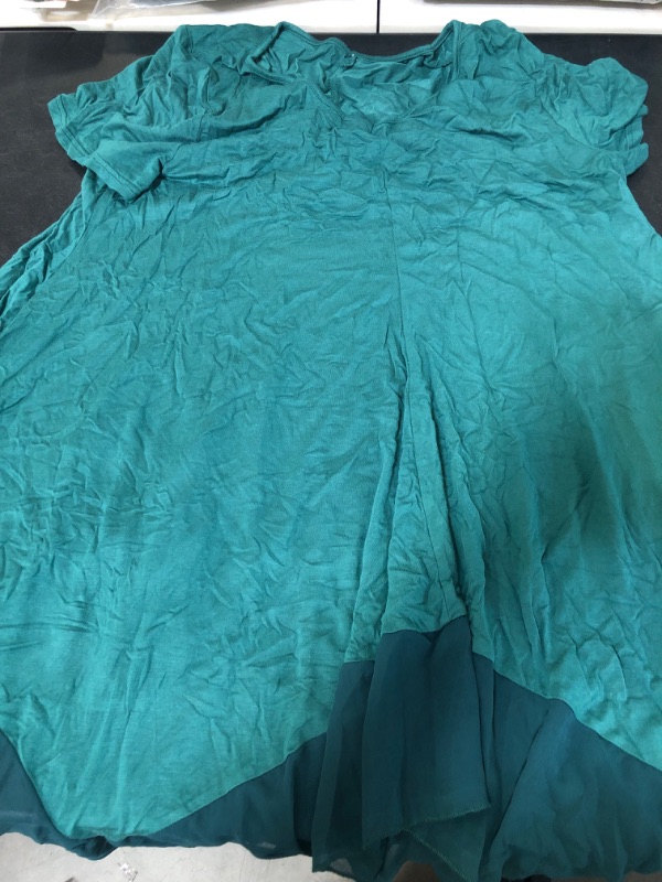 Photo 2 of AMZ PLUS Womens Plus Size Irregular Hem Short Sleeve Loose Shirt Dress Top Size 3XL