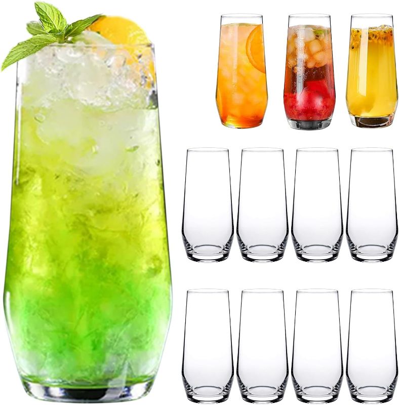 Photo 1 of Cadamada 18oz Drinking Glasses, Highball Glasses Set of 12,Sutiable for Glasses for Wine, Iced Tea Glasses,Mojito Kit,Cocktails, Drinks, Office, Parties,...