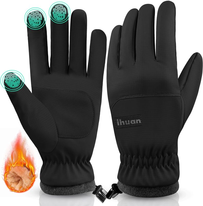 Photo 1 of Size  L hihguan Winter Gloves Waterproof Windproof Mens Women - Warm Gloves Cold Weather, Touch Screen Fingers, Driving Biking Running
