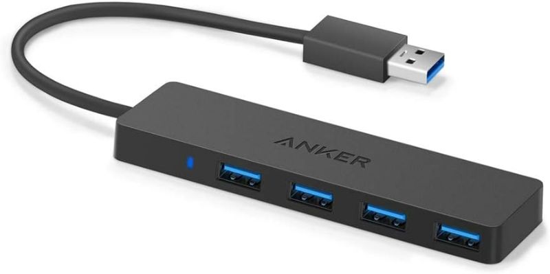 Photo 1 of Anker 4-Port USB 3.0 Ultra Slim Data Hub for Macbook, Mac Pro/mini, iMac, Surface Pro, XPS, Notebook PC, USB Flash Drives, Mobile HDD, and More