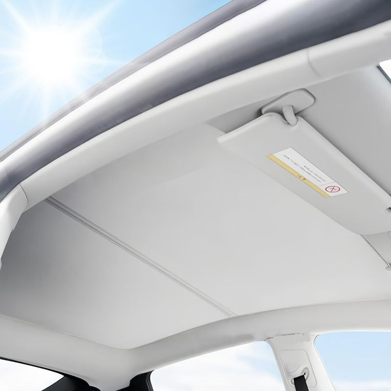 Photo 1 of CYBERBEANS Shade for Tesla Model Y Glass Roof Sunshade Accessories 2024 2023 No Sag Foldable Retractable Sunroof Heat Insulation Cover Top Window UV Sun Blocking Heat