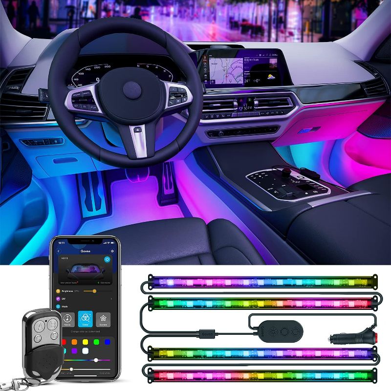 Photo 1 of Govee Interior RGBIC Car Lights with Smart App Control, Music Sync Mode, DIY Mode and Multiple Scene Options, 2 Lines Design LED Lights for Cars, Trucks, SUVs