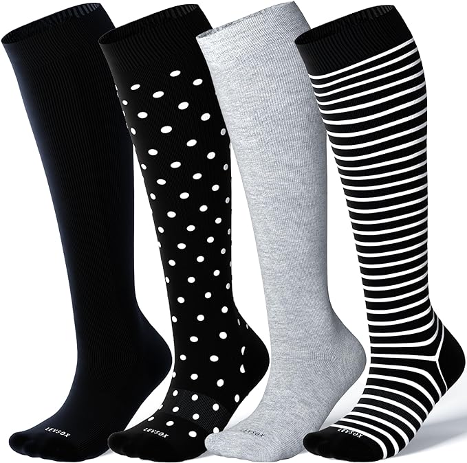 Photo 1 of Size S  LEVSOX Viscose for Bamboo Compression Socks for Women&Men 20-30 mmHg Knee High Cute Support Socks for Nurses Pregnacy Travel