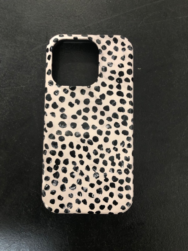 Photo 2 of 2 piece lot - BURGA Phone Case Compatible with iPhone 15 PRO MAX - Hybrid 2-Layer Hard Shell + Silicone Protective Case -Black Polka Dots Pattern Nude Almond Latte - Scratch-Resistant Shockproof Cover / 8Pcs Tennis Racquet Vibration Dampener, Gel Filled L