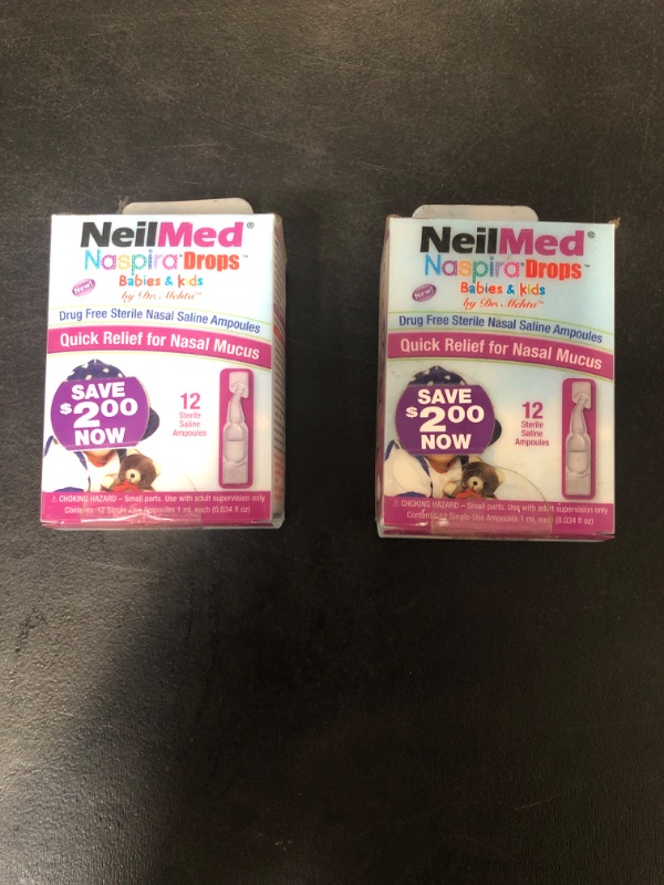 Photo 2 of NeilMed Naspira Drops - Easy Twist-Off 12ct Ampoules, (Packaging May Vary) (Pack of 2)
