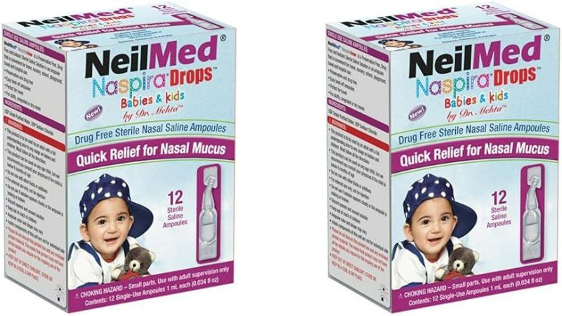 Photo 1 of NeilMed Naspira Drops - Easy Twist-Off 12ct Ampoules, (Packaging May Vary) (Pack of 2)