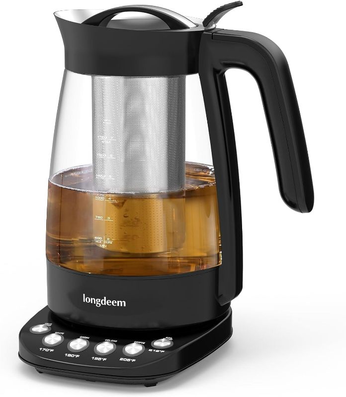 Photo 1 of LONGDEEM Electric Tea Kettle Pot, Fast Boil, 1.7L/1500W, Stainless Steel Inner Lid & Filter, Hot Water Boiler & Heater with Auto Shut Off, BPA-Free Easy to Clean, Silver
