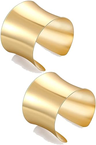 Photo 1 of FIRAZIO 2-8 Pcs Cuff Bangle Bracelet for Women Open Wide Wire Bracelets Gold Wrist Cuff Wrap Bracelet Adjustable