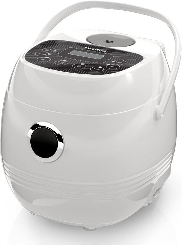 Photo 1 of FEEKAA Small Rice Cooker 2 Cup, Mini Japanese Rice Cooker, 6-in-1 Portable Slow Cooker, Travel Rice Maker, Soup Maker, Stew Pot, Keep Warm & Delay Timer, White, 1.2L