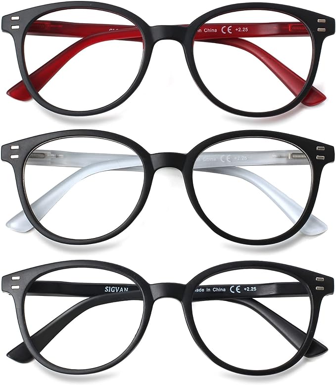 Photo 1 of 3 Pack Reading Glasses Spring Hinge Stylish Readers Black/Tortoise for Men and Women