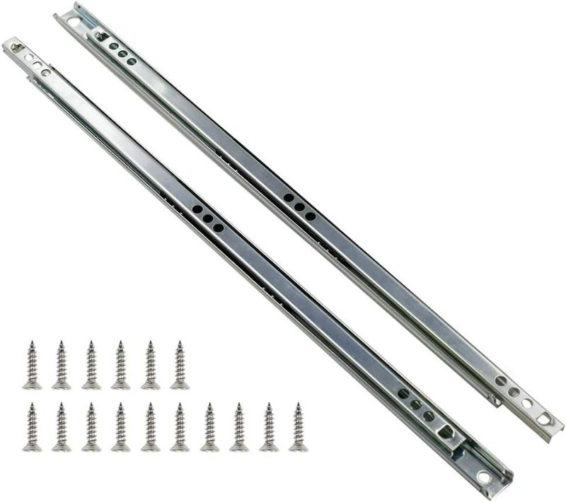 Photo 1 of Yoohey Metal 13.5 inch Drawer Slides, Ball Bearing Two Way Slide Track Rail 0.7 inch Wide 1 Pair