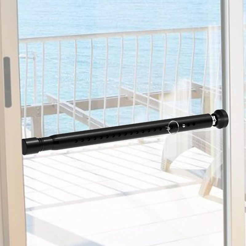 Photo 1 of BsBsBest Window Security Bars Inside Adjustable 18 to 51 Inch Sliding Door Security Bar Interior Black 1 Pack Window Locks Security up and Down Window Bars Security Extendable