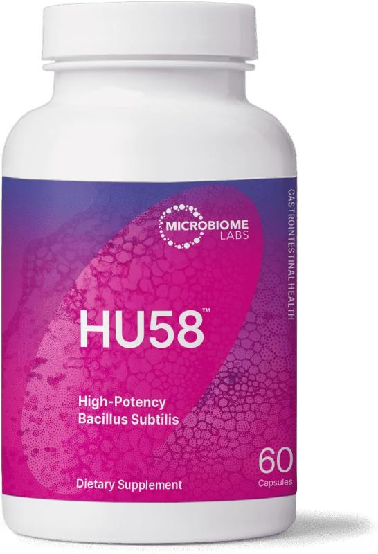 Photo 1 of Microbiome Labs HU58 Digestive Probiotic - Bacillus Subtilis Spore Probiotic for Gut Health + Immune Support - Men and Womens Probiotic with 100% Survivability in The GI Tract (60 Capsules)