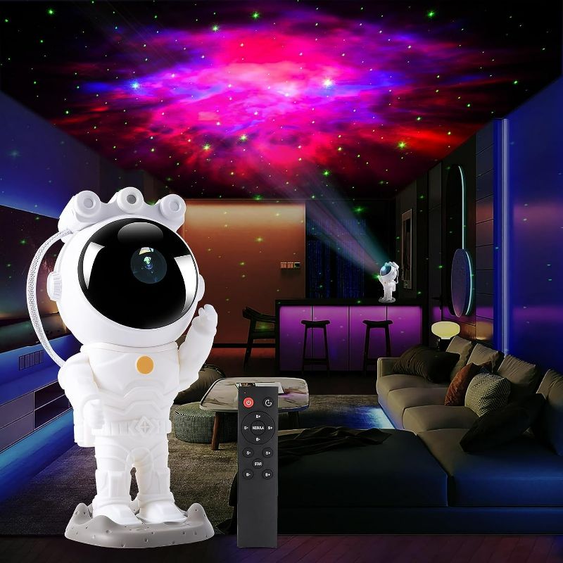Photo 1 of Star Projector, Astronaut Galaxy Projector Night Light, Projection Lamp with Timer, Remote Control?Bedroom Decor Aesthetics, Gifts for Kids and Adults