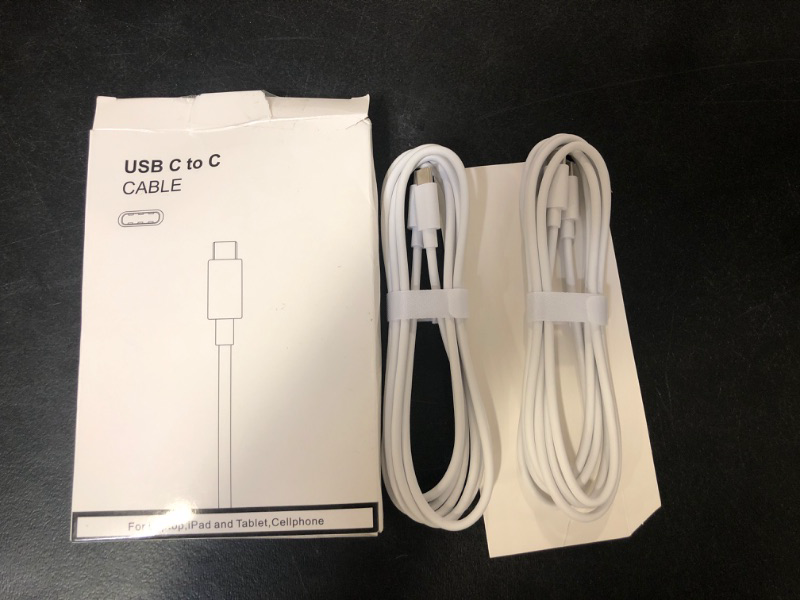 Photo 2 of 2 Pack 6.6ft USB C to USB C Cable for iPad Pro 13 12.9 11 inch, iPad Air 5 4, Mini 6, MacBook Air MacBook Pro Charger, iPhone 15 Pro Max Plus, Pixel, Samsung, USBC Type C Fast Charging Cord